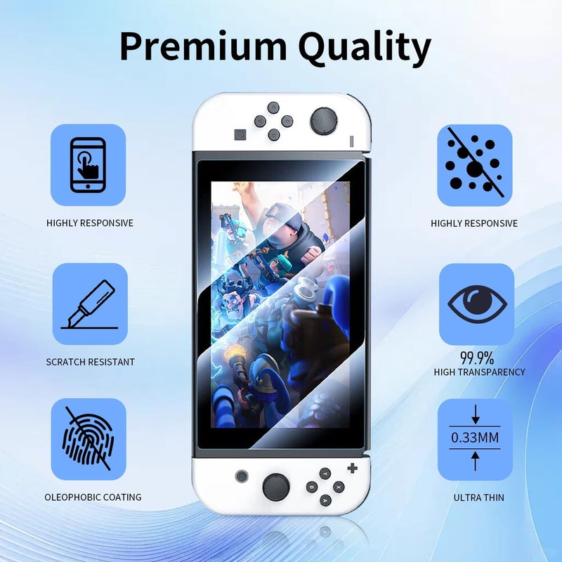 Phimoos Anti-Reflective AR Screen Protector Designed for Nintendo Switch OLED 7" 2021, Tempered Glass, Anti-Scratch, Touch Sensitive, Ultra-Clear - Image 4